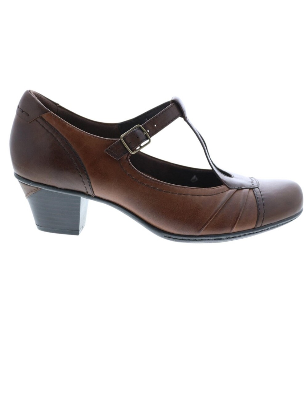 Earth "Wanderlust" Leather T-Strap Mary Jane Pumps - Brown - Women's 6B